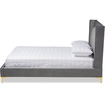 Valery Platform Bed - Gray, King