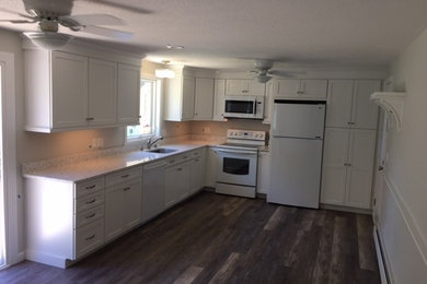 Beach style kitchen photo in Boston