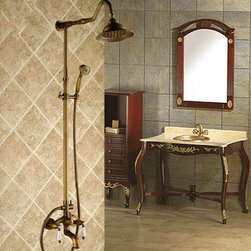 Contemporary 8 inch Shower Head + Hand Shower Tub Shower Faucet TSA009 - Tub And Shower Faucet Sets