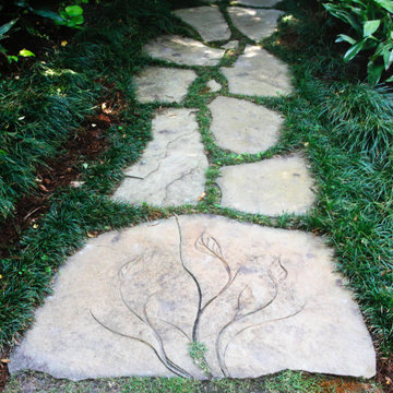 Stepping Stone Pathway with Carving