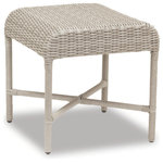 Sunset West Outdoor Furniture - Manhattan End Table - The Manhattan End Table from Sunset West incorporates organic curves and sleek lines for a transitional take on outdoor living. Featuring sleek post legs, its elegantly curved frame is expertly wrapped in all-weather premium resin wicker in Dove Grey.