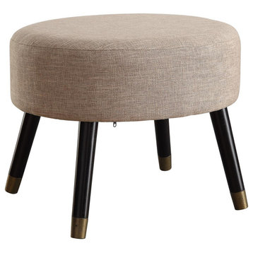 Convenience Concepts Designs4Comfort Mid Century Ottoman Stool in Tan Fabric