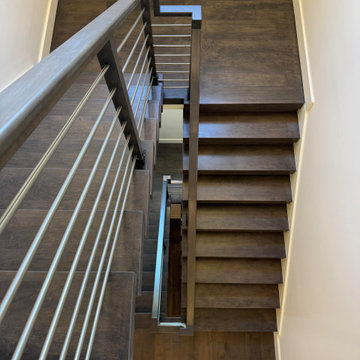 Project #137 | Maple Staircase with Stainless Steel Railing
