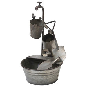 Crane Fountain Metal Tropical Indoor Fountains By Melrose International Llc Houzz