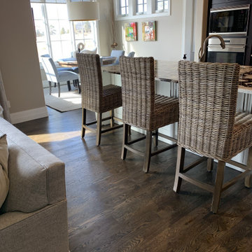 Rich brown white oak floor in CO Golf Club.