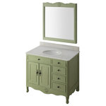 Benton Collection - 38" Distressed Green Daleville Bathroom Sink Vanity, Add Mirror No Faucet - *Please Note*