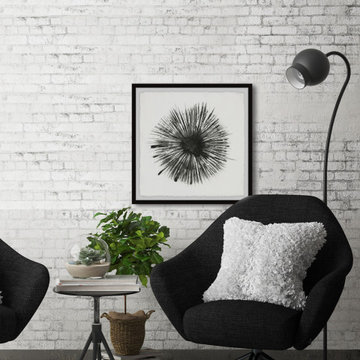 "Black Fireworks" Framed Painting Print