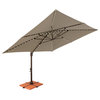 Bali Pro 10' Square Cantilever Umbrella With Lights, Beige/Sunbrella Fabric