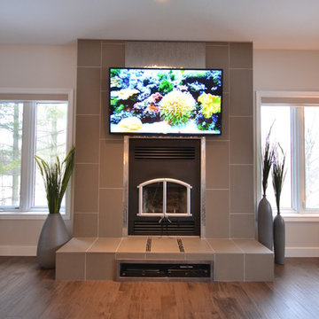Eden Mosaic Tile Installations: Modern Random Linear Brick Metal Tile