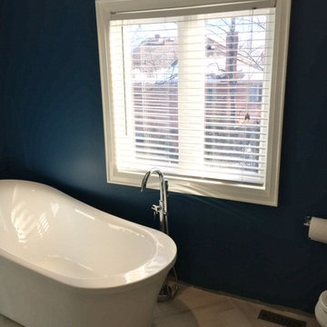 Major pluming change for Master Bathroom Renovation - Before & After