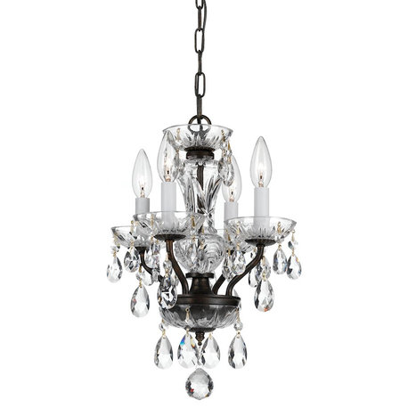 Crystorama Trad. Spectra 4 Lt English Bronze Mini Chandelier