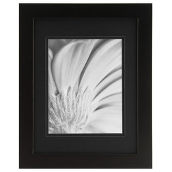 Transitional Picture Frames Gallery Photo Frame With Black Mat, 11"x14"