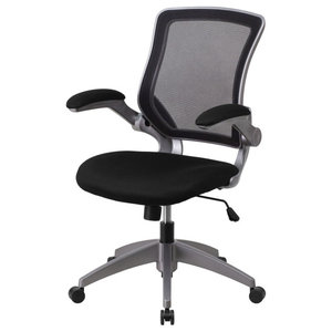 Delacora H-8369F-ORG-GG 25.25 Inch Wide Fabric Swivel Task Chair with Mesh Back