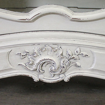 20th Century Louis XV Style Carved French Armoire Painted Antique White