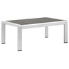 Shore Outdoor Aluminum Coffee Table, Silver Gray
