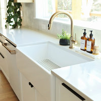 Austen Crisp White Fireclay 36" Single Bowl Farmhouse Undermount Kitchen Sink