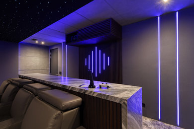 Inspiration for a modern home theater remodel in DC Metro