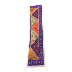 Mogul Interior - Mogul Table Throw Embroidered Handicraft Patchwork Traditional Indian Tapestry - Table Runners