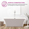 67" Acrylic Freestanding Soaking Bathtub, White/Polished Chrome