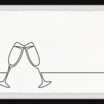 Marmont Hill Inc. - "Champagne Toast" Framed Painting Print, 45x30 - Ideal for the champagne lover in your life, this black and white print features two champagne glasses clinking together on an EKG-inspired horizontal line. Proudly printed in the USA, this piece is printed on high quality archive paper and professionally hand-framed. With wall-mounting hooks included, this artful accent is ready to hang up as soon as it reaches your front door.
