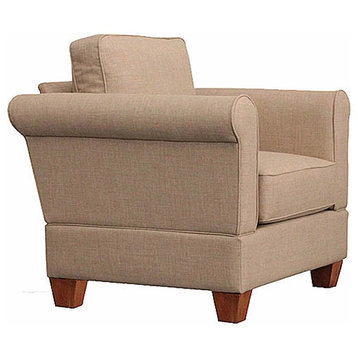 Georgetown Quick Assembly Oak Leg Chair and a Half, Almond