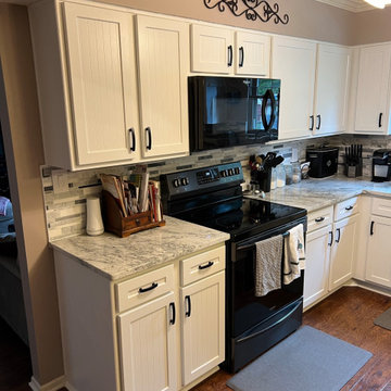 Modern Kitchen Remodel Done in Feather White Cabinets