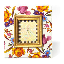 Flower Market Enamel Frame 2.5" x 3" - White | MacKenzie-Childs - Picture Frames