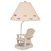 Cottage Adirondack Chair with Blue Flip Flops Table Lamp