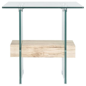 Leopold Accent Table Glass/Natural Shelf