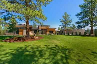 Photo of a large world-inspired house exterior in Denver.