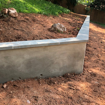 Parged Block Retaining Wall with 2 Inch Thermal Cap in Silver Spring MD