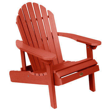 Hamilton Folding and Reclining Adirondack Chair, Rustic Red