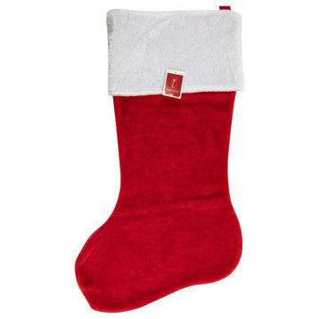 50" Jumbo Red Velvet Plush Christmas Stocking With Faux Fur Cuff