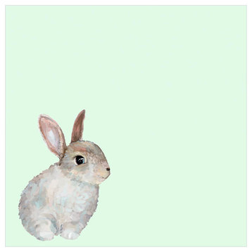 "Sitting White Bunny" Canvas Wall Art by Cathy Walters