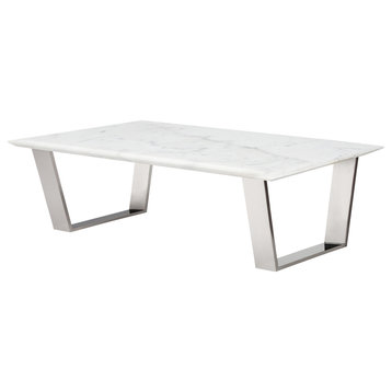Catrine Coffee Table, Polished Stainless