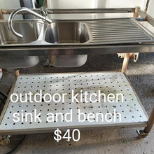 outdoor kitchen sink & bench
