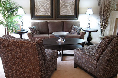 Example of a trendy living room design in Vancouver