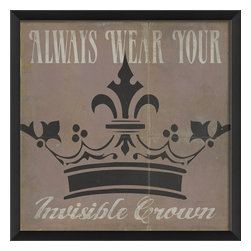 The Artwork Factory - Always wear your invisible crown Print, Pink - Prints And Posters