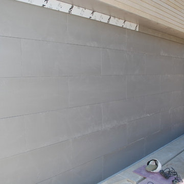 Zinc Clad Garage Doors w/ "Stretcher" Bond Pattern