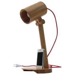 Modern Desk Lamps Bamboo LED Desk Lamp with Phone Holder