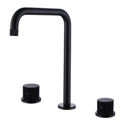 RBROHANT - Deck Mounted Two Handle Widespread Bathroom Sink Faucet, Matte Black - Bathroom Sink Faucets