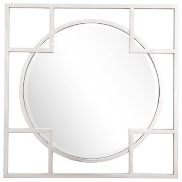 Camden Isle Kinney Square Wall Mirror with Stainless Steel Frame
