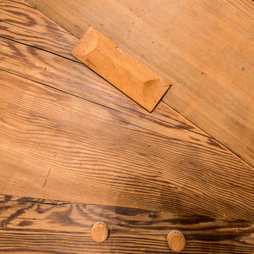 Original Patina Smooth Planed Douglas Fir with Traditional Joinery