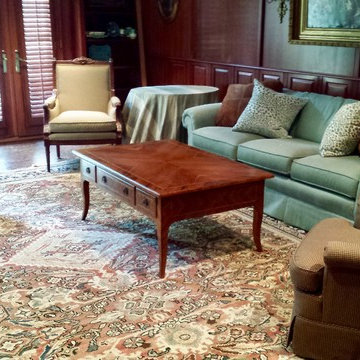 Antique Persian Mahal in a traditional library setting...