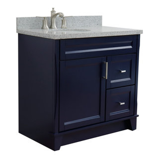 Aurora Blue 37 in. Vanity with Carrara Top