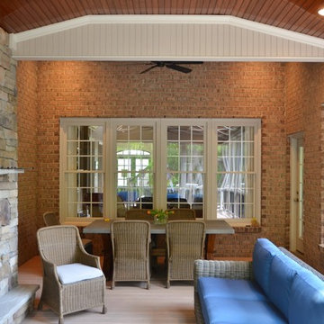 Screened Porch with Fireplace, Featuring Acetylated Decking