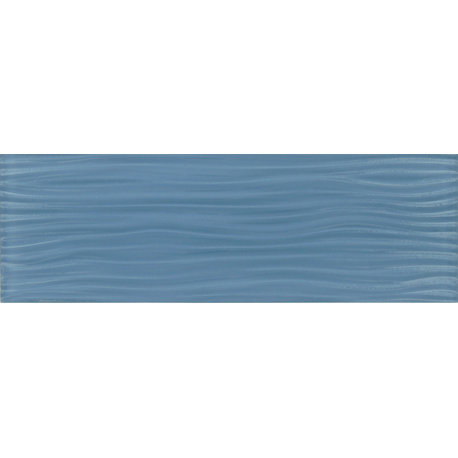 4"x12" Crystile Wave Subway Tile, Blue Sea Foam, Set of 10