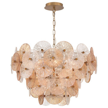 Sue-Anne 12 Light Chandelier, Plated Brass