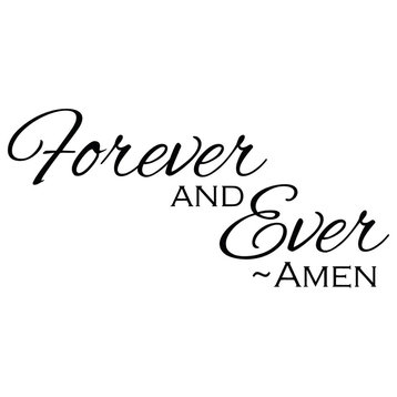 Decal Vinyl Wall Sticker Forever And Ever - Amen Quote, Black