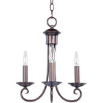 Maxim Lighting - Maxim Lighting Loft - Three Light Chandelier, Oily Bronze Finish - Simple yet stylish, this collection is perfect for any d‚cor. Offered in Oil Rubbed Bronze or Satin Nickel finishes.                                                                                                         * Number of Bulbs: 3*Wattage: 60W* BulbType: Candelabra* Bulb Included: No